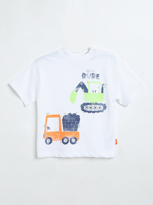 Milou Baby Boys Graphic T-Shirt Vehicle Print White - Milou - Care. The Swiss WayT-Shirt
