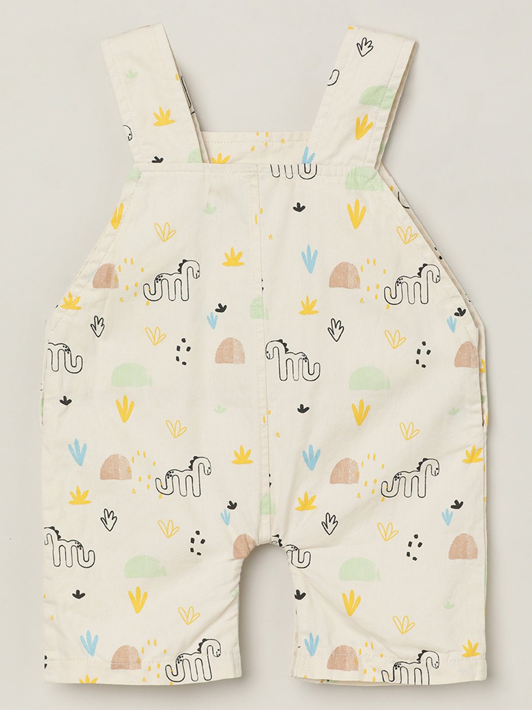 Milou Baby Boys Printed Dungaree White Animal Print - Milou - Care. The Swiss WayDungree