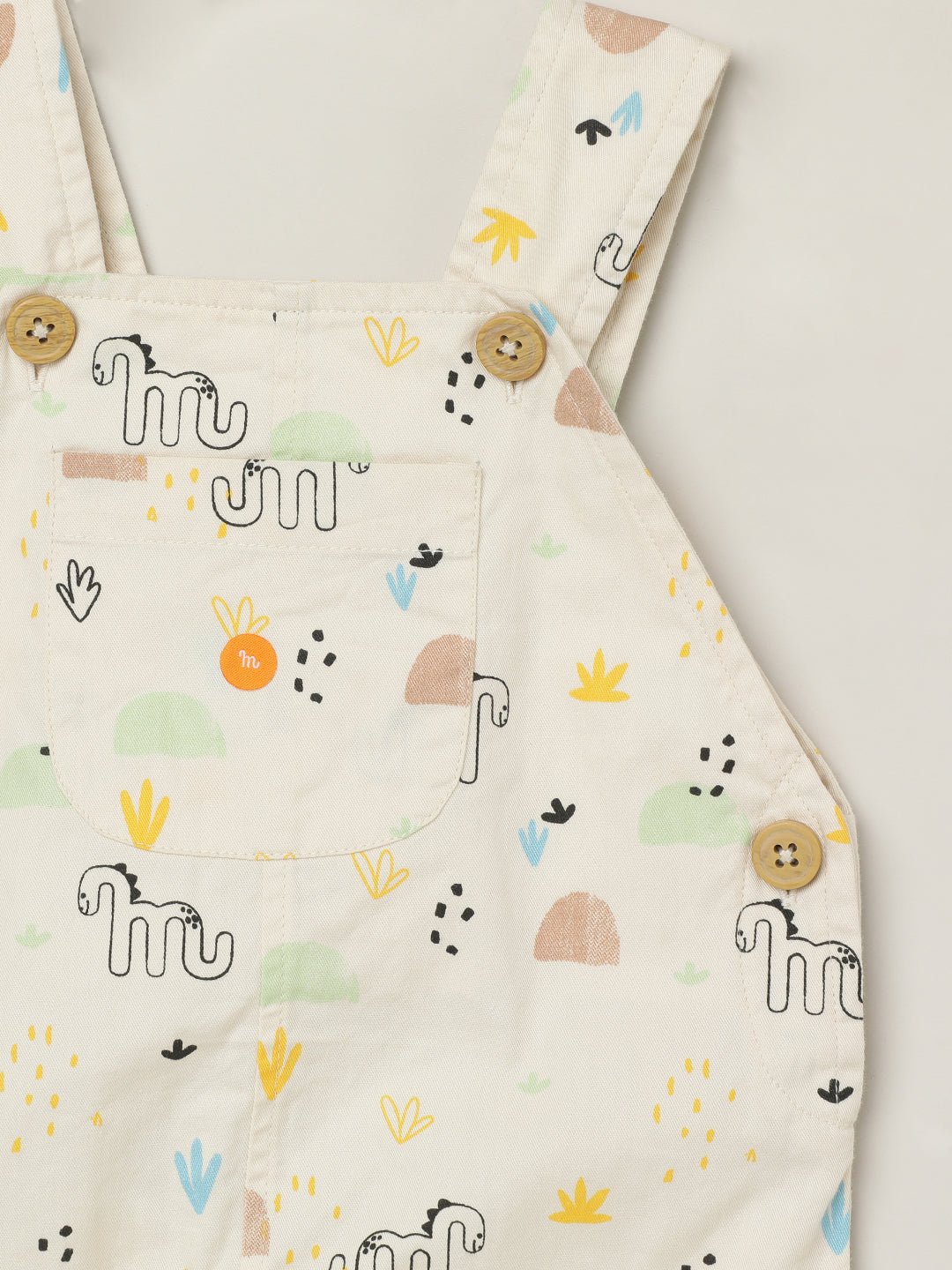 Milou Baby Boys Printed Dungaree White Animal Print - Milou - Care. The Swiss WayDungree