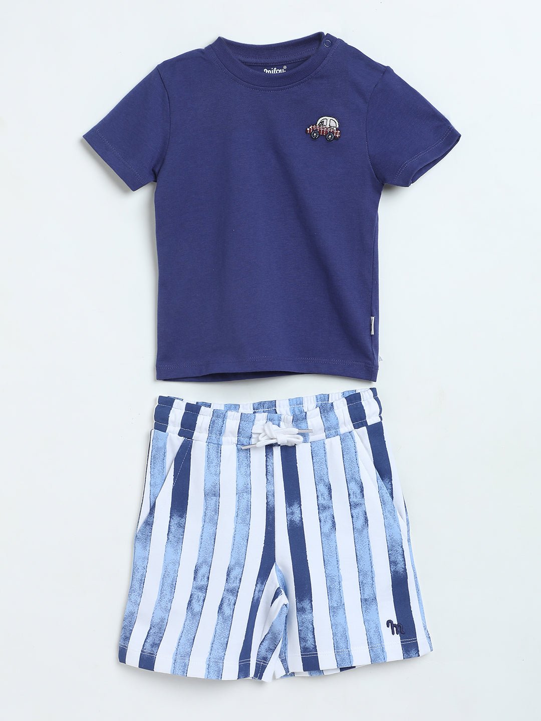 Milou Baby Boys T-Shirt & Shorts Set Blue Striped Set - Milou - Care. The Swiss WaySets & Suits