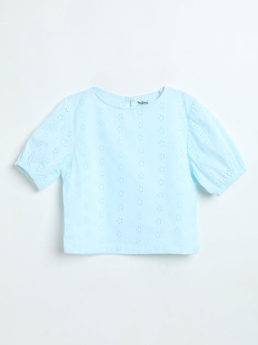 Milou Baby Girls Blue Cotton Top - Milou - Care. The Swiss WayTops & T-shirts