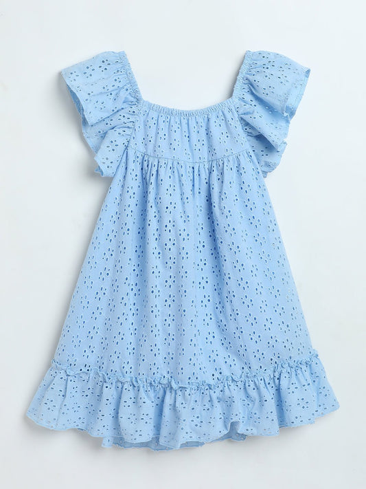 Milou Baby Girls Blue Hakoba Cotton Dress - Milou - Care. The Swiss WayDress