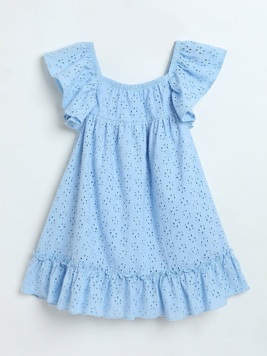 Milou Baby Girls Blue Hakoba Cotton Dress - Milou - Care. The Swiss WayDress