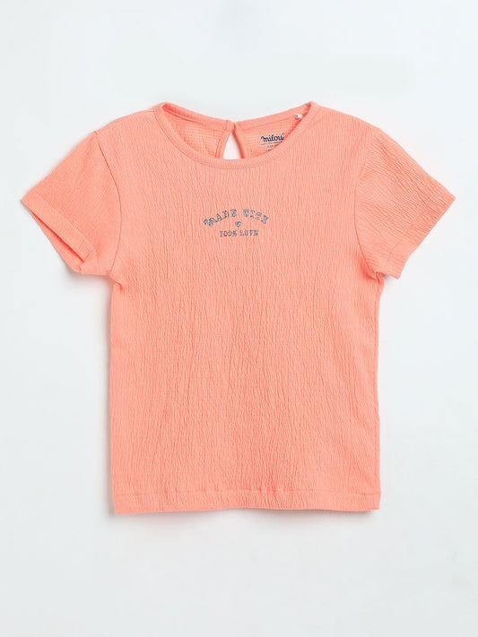 Milou Baby Girls Peach Cotton Top - Milou - Care. The Swiss WayTops & T-shirts