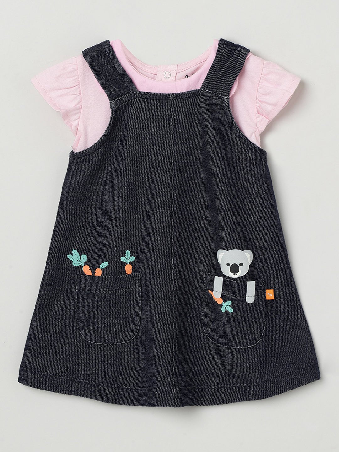 Milou Baby Girls Pinafore Set Navy & Pink Set - Milou - Care. The Swiss WayPinafore