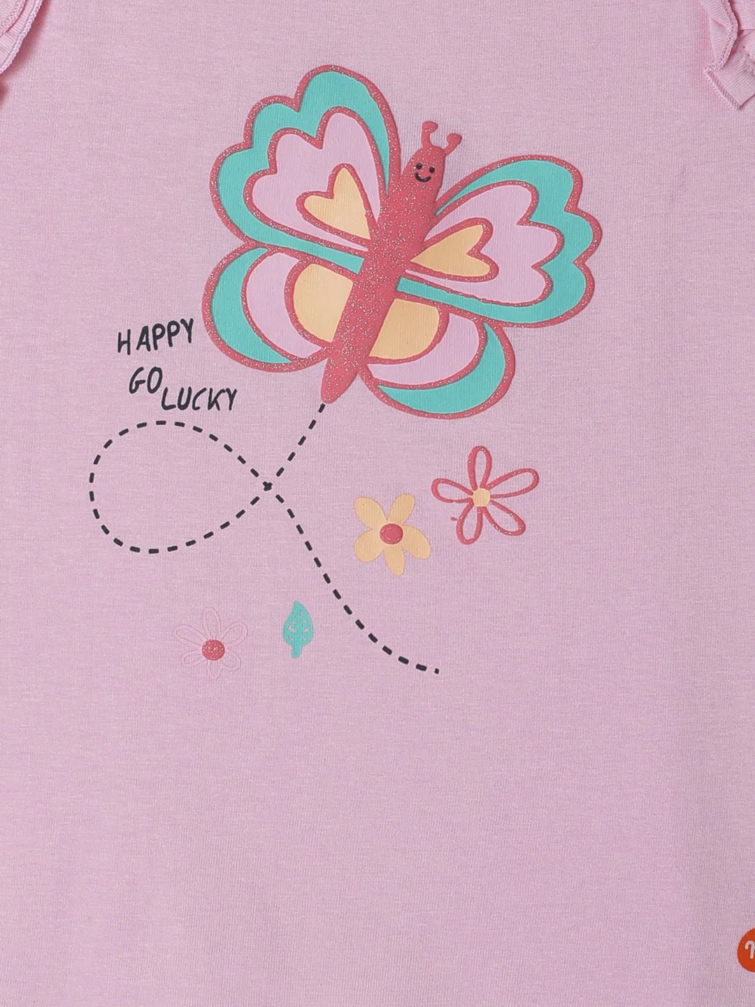 Milou Baby Girls Pink Sleeveless Cotton Top Butterfly Print - Milou - Care. The Swiss WayTops & T-shirts
