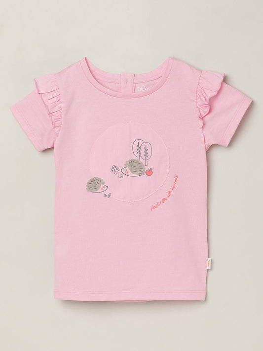Milou Baby Girls Short Sleeve Printed T-Shirt Pink - Milou - Care. The Swiss WayTops & T-shirts