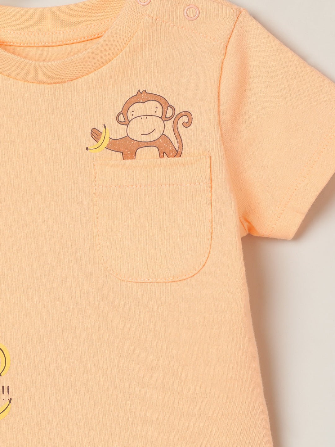 Milou Boys Bio-Washed T-Shirt & Shorts Set Peach & Blue - Milou - Care. The Swiss WaySets & Suits