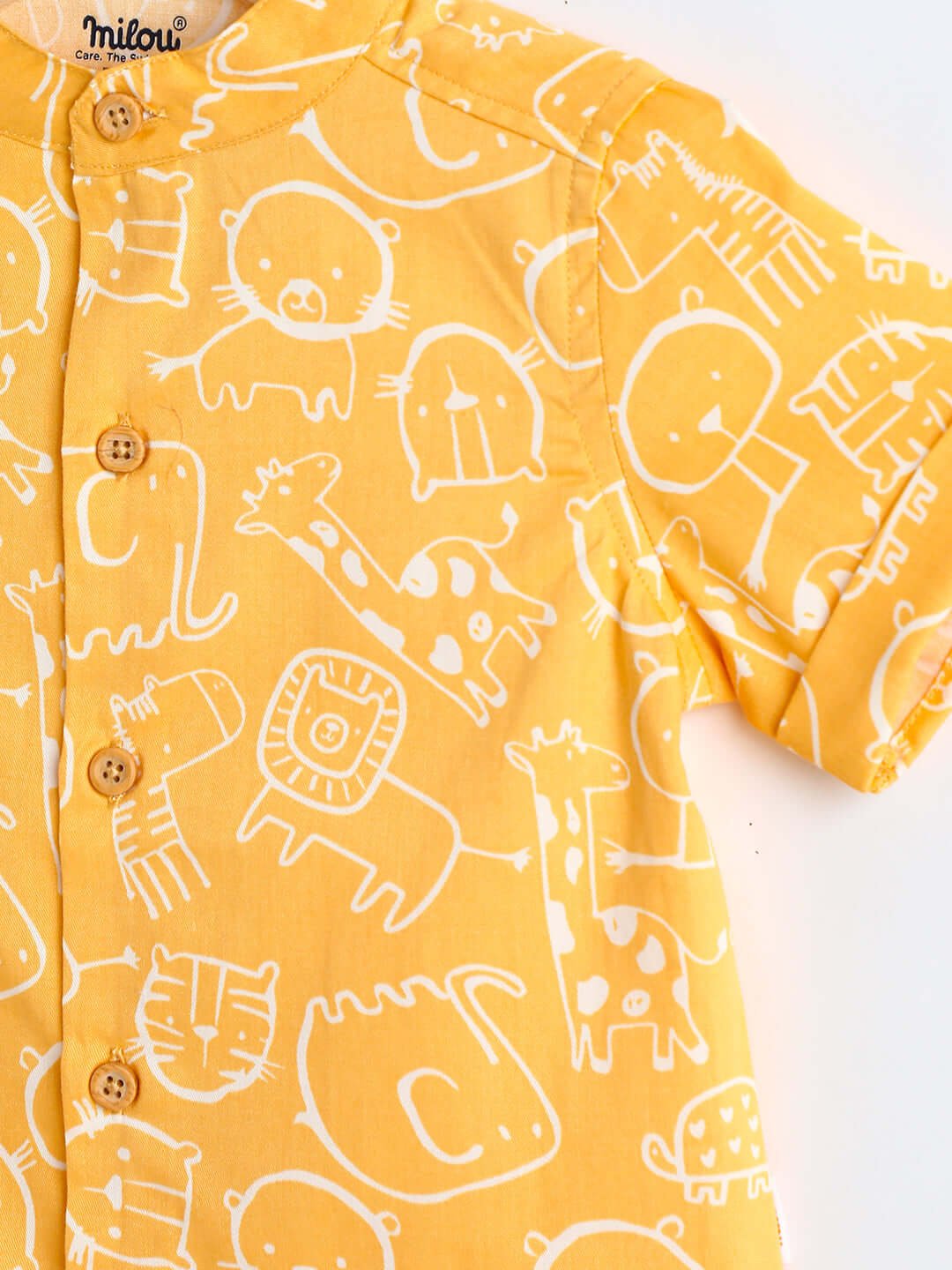 Milou Boys Bio-Washed Top & Shorts Co-ord Set Yellow - Milou - Care. The Swiss WaySets & Suits