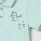 Milou Boys Cotton Bio-Washed Polo Neck T-Shirt Shark Print Mint Blue - Milou - Care. The Swiss WayPolo
