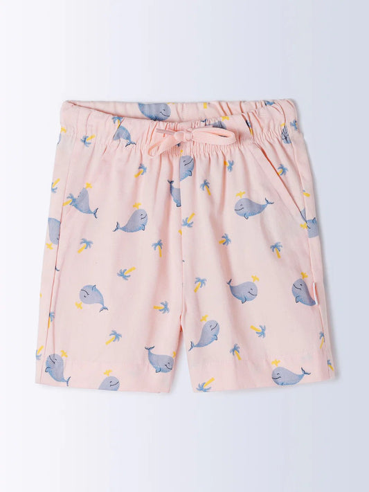 Milou Boys Cotton Bio-Washed Printed Shorts Pink Animal Print - Milou - Care. The Swiss WayShorts