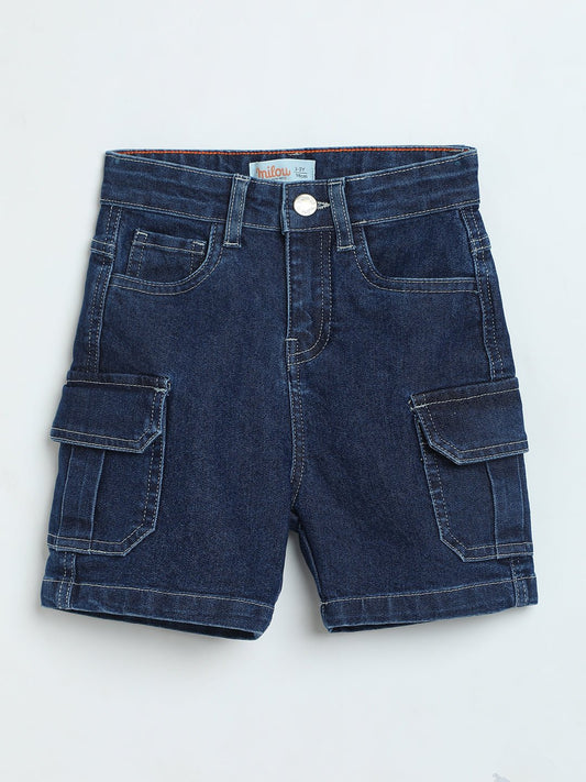 Milou Boys Dark Blue Denim Cargo Shorts - Milou - Care. The Swiss WayShorts