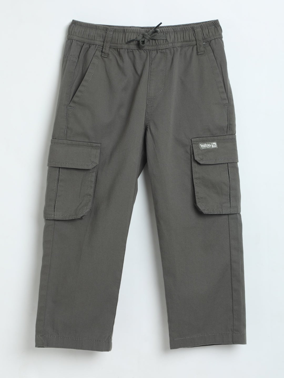 Milou Boys Dark Olive Cotton Twill Cargo Pants - Milou - Care. The Swiss WayJeans & Trousers