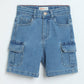 Milou Boys Denim Cargo Shorts Light Blue - Milou - Care. The Swiss WayShorts