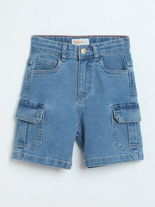 Milou Boys Denim Cargo Shorts Light Blue - Milou - Care. The Swiss WayShorts