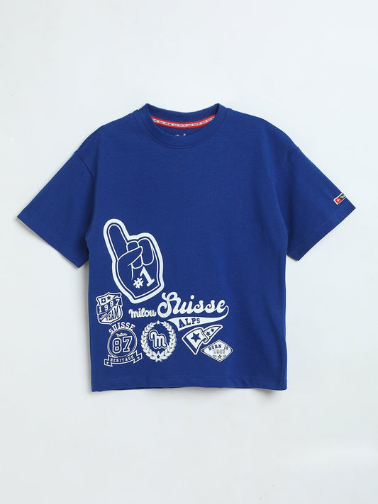 Milou Boys Electric Indigo Graphic T-Shirt - Milou - Care. The Swiss WayT-Shirt