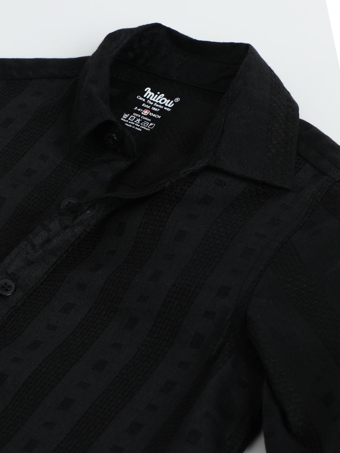 Milou Boys Full Sleeve Bio-Washed Stripedd Shirt Black - Milou - Care. The Swiss WayShirt