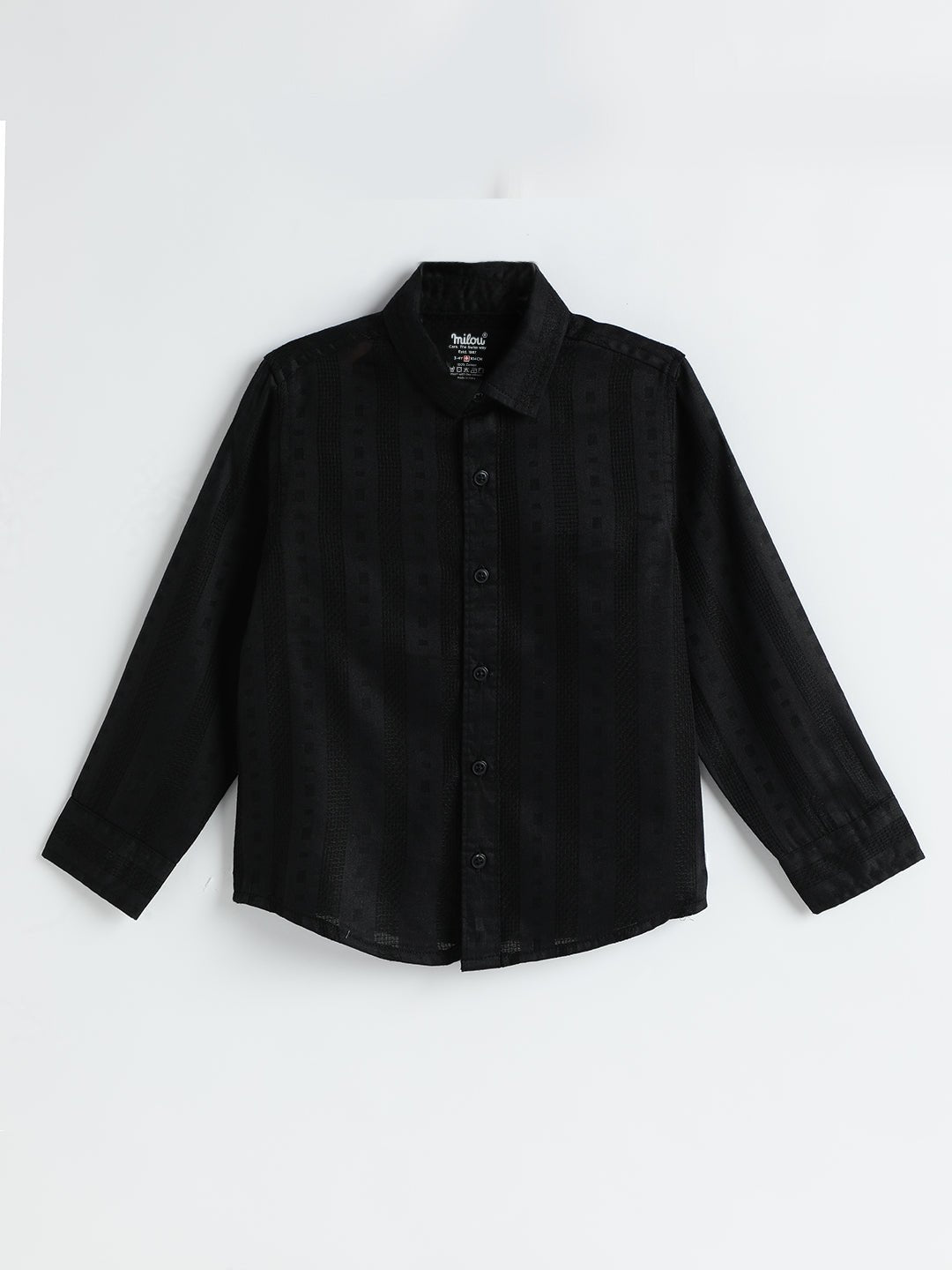 Milou Boys Full Sleeve Bio-Washed Stripedd Shirt Black - Milou - Care. The Swiss WayShirt