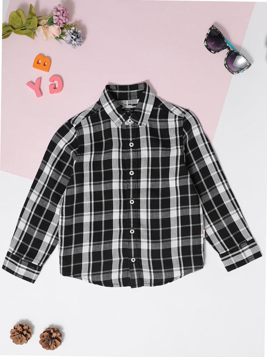 Milou Boys Full Sleeve Checked Bio-Washed Shirt Black Check - Milou - Care. The Swiss WayShirt