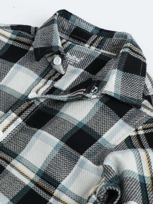 Milou Boys Full Sleeve Checked Bio-Washed Shirt Black & White Check - Milou - Care. The Swiss WayShirt