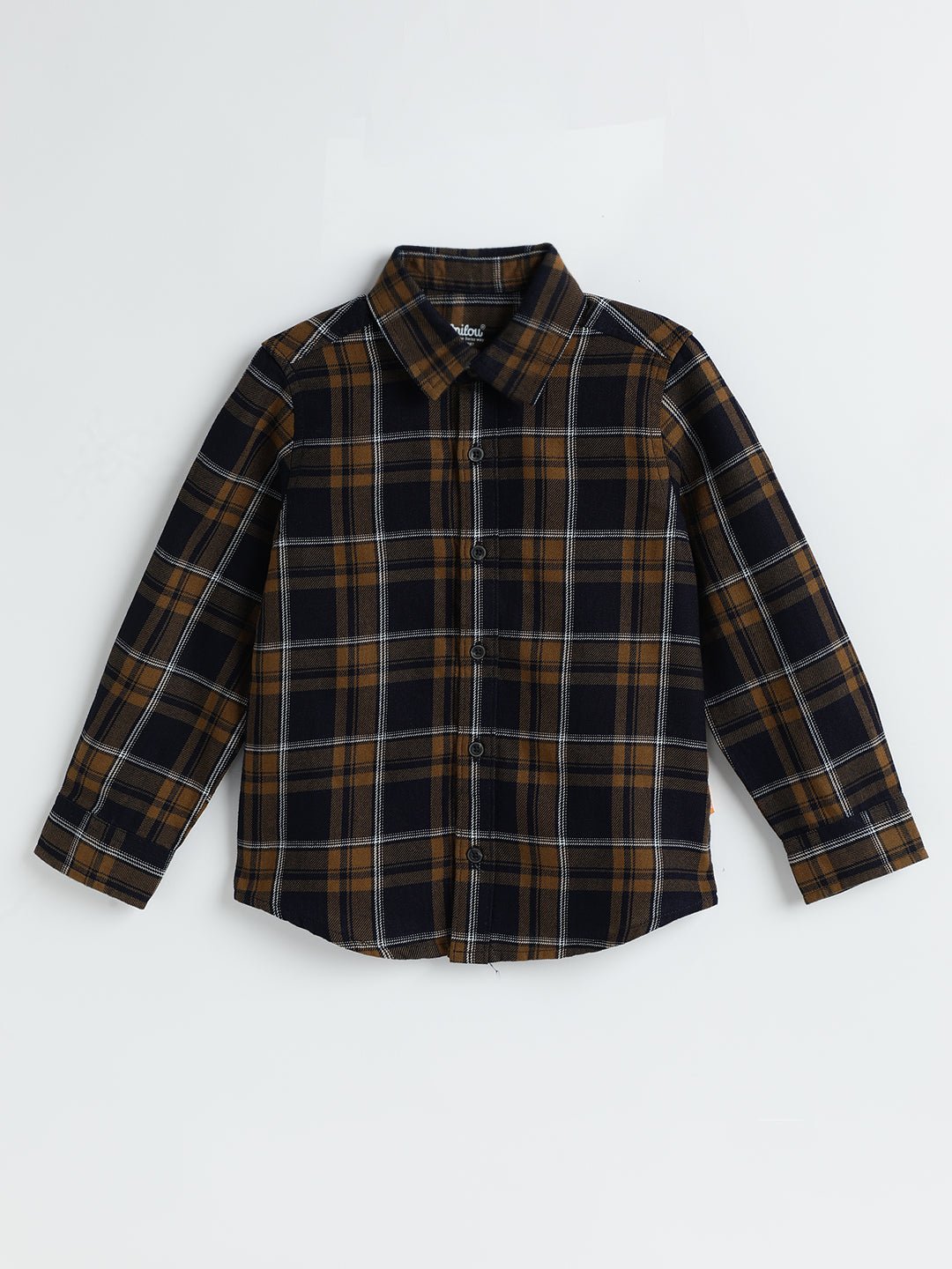 Milou Boys Full Sleeve Checked Bio-Washed Shirt Brown Check - Milou - Care. The Swiss WayShirt