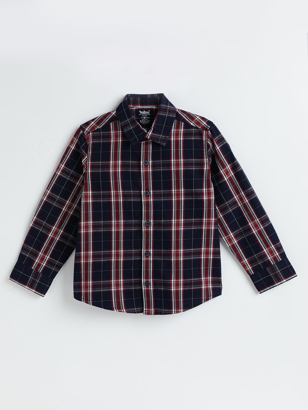 Milou Boys Full Sleeve Checked Shirt Red & Navy Blue Check - Milou - Care. The Swiss WayShirt