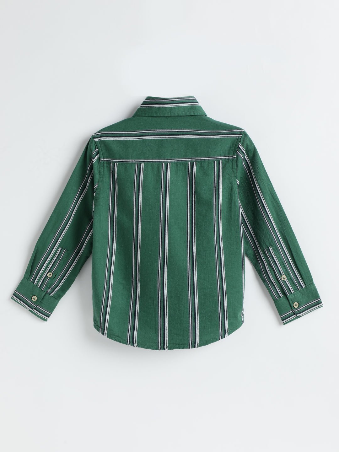Milou Boys Full Sleeve Stripedd Bio-Washed Shirt Green Striped - Milou - Care. The Swiss WayShirt