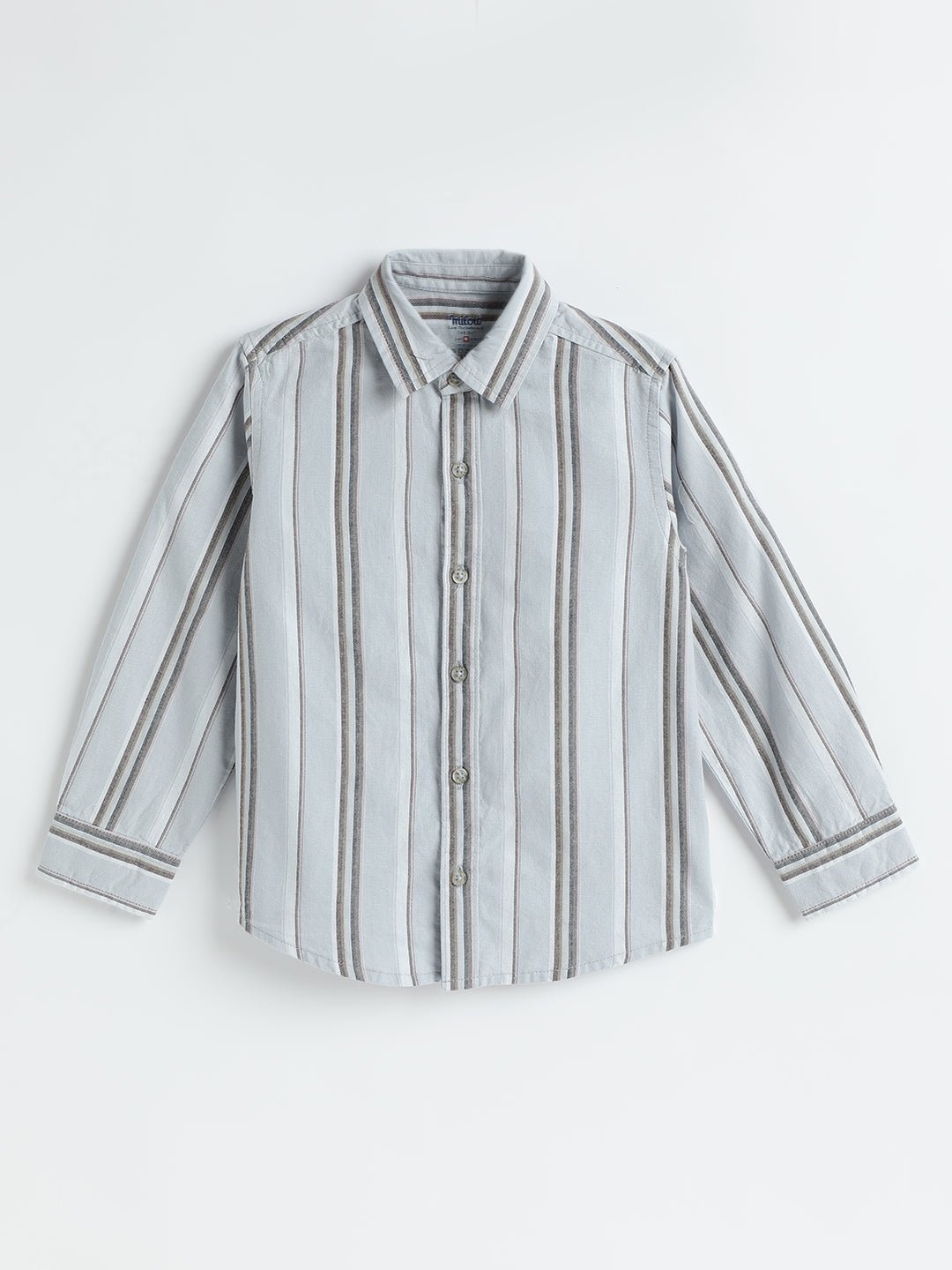 Milou Boys Full Sleeve Stripedd Bio-Washed Shirt Grey Striped - Milou - Care. The Swiss WayShirt