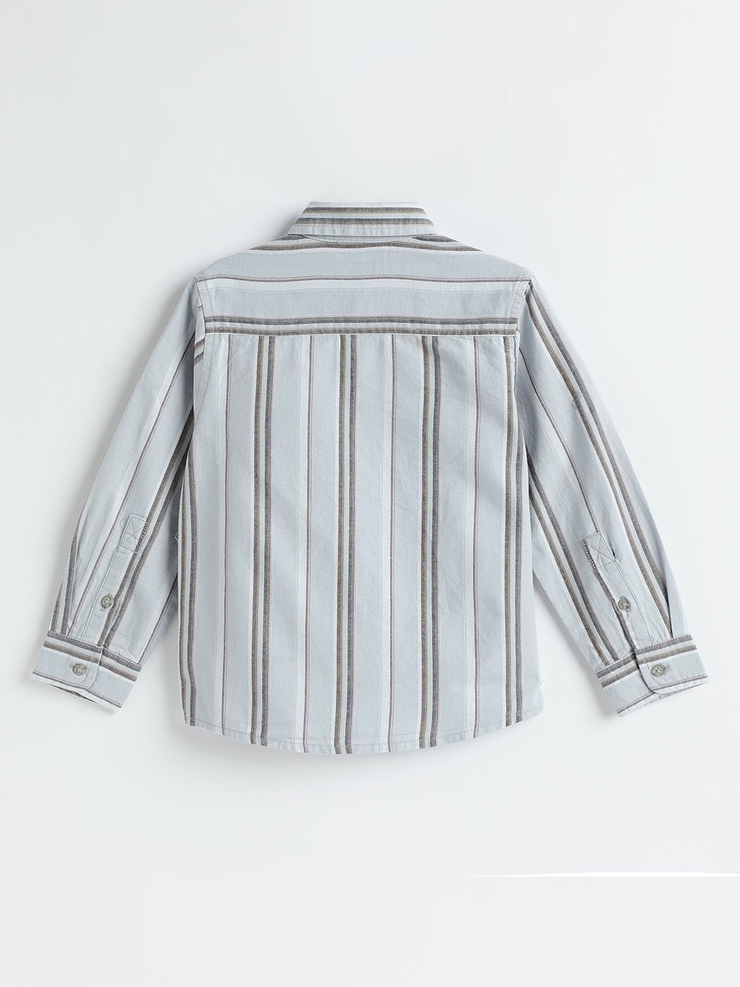 Milou Boys Full Sleeve Stripedd Bio-Washed Shirt Grey Striped - Milou - Care. The Swiss WayShirt