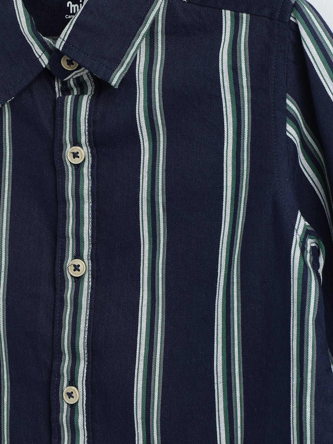 Milou Boys Full Sleeve Stripedd Bio-Washed Shirt Navy Blue Striped - Milou - Care. The Swiss WayShirt