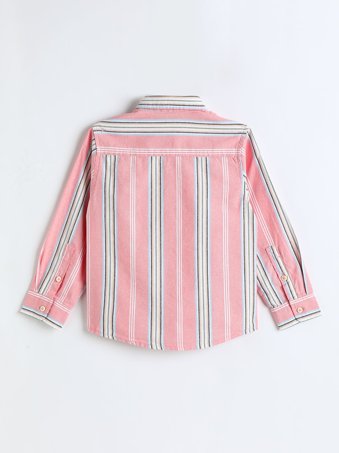 Milou Boys Full Sleeve Stripedd Bio-Washed Shirt Pink Striped - Milou - Care. The Swiss WayShirt