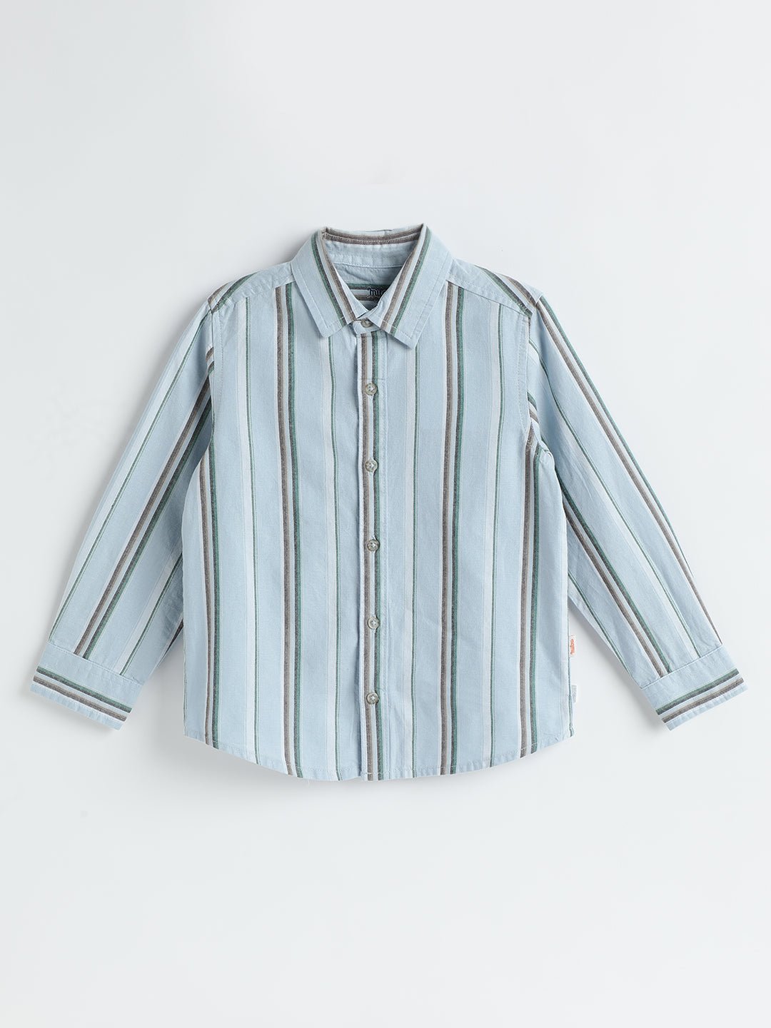 Milou Boys Full Sleeve Stripedd Bio-Washed Shirt Sky Blue Striped - Milou - Care. The Swiss WayShirt
