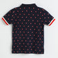 Milou Boys Half Sleeve Polo Neck T-Shirt Navy Blue Polka Print - Milou - Care. The Swiss WayPolo