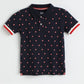 Milou Boys Half Sleeve Polo Neck T-Shirt Navy Blue Polka Print - Milou - Care. The Swiss WayPolo