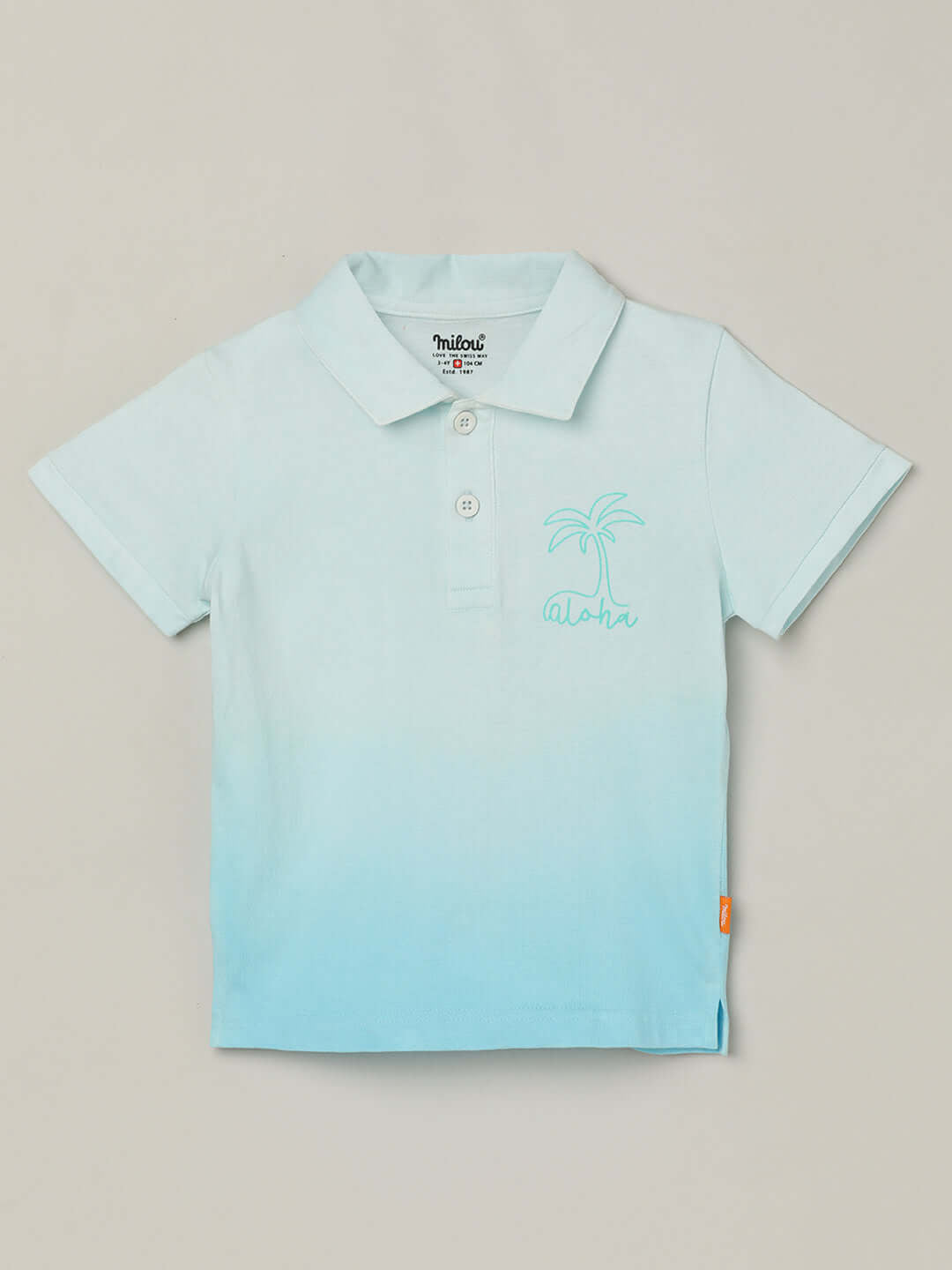 Milou Boys Half Sleeve Polo Neck T-Shirt Ombre Blue - Milou - Care. The Swiss WayPolo