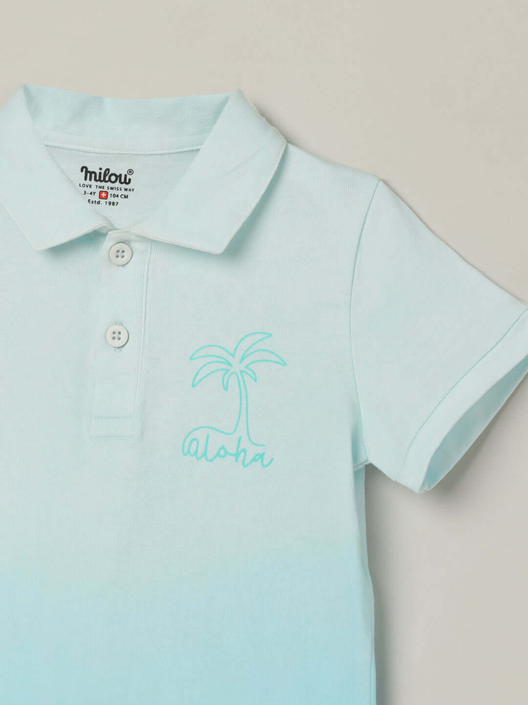 Milou Boys Half Sleeve Polo Neck T-Shirt Ombre Blue - Milou - Care. The Swiss WayPolo