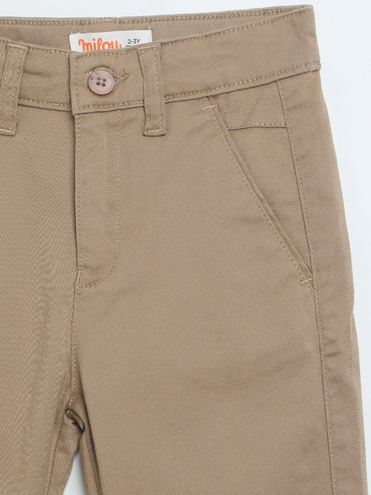 Milou Boys Khaki Straight Fit Chinos - Milou - Care. The Swiss WayJeans & Trousers