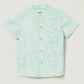 Milou Boys Mandarin Collar Printed Half Sleeve Shirt Mint Green Print - Milou - Care. The Swiss WayShirt