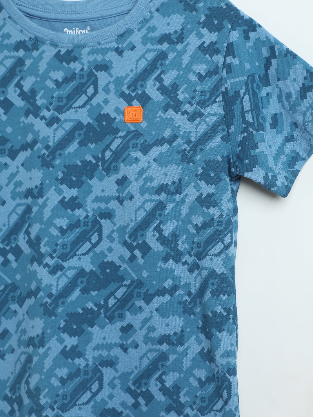 Milou Boys Printed T-Shirt Blue Camo Print - Milou - Care. The Swiss WayT-Shirt