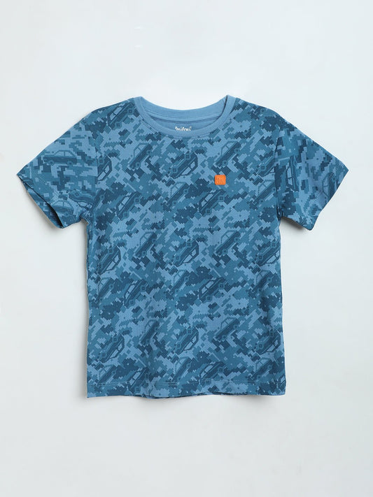 Milou Boys Printed T-Shirt Blue Camo Print - Milou - Care. The Swiss WayT-Shirt