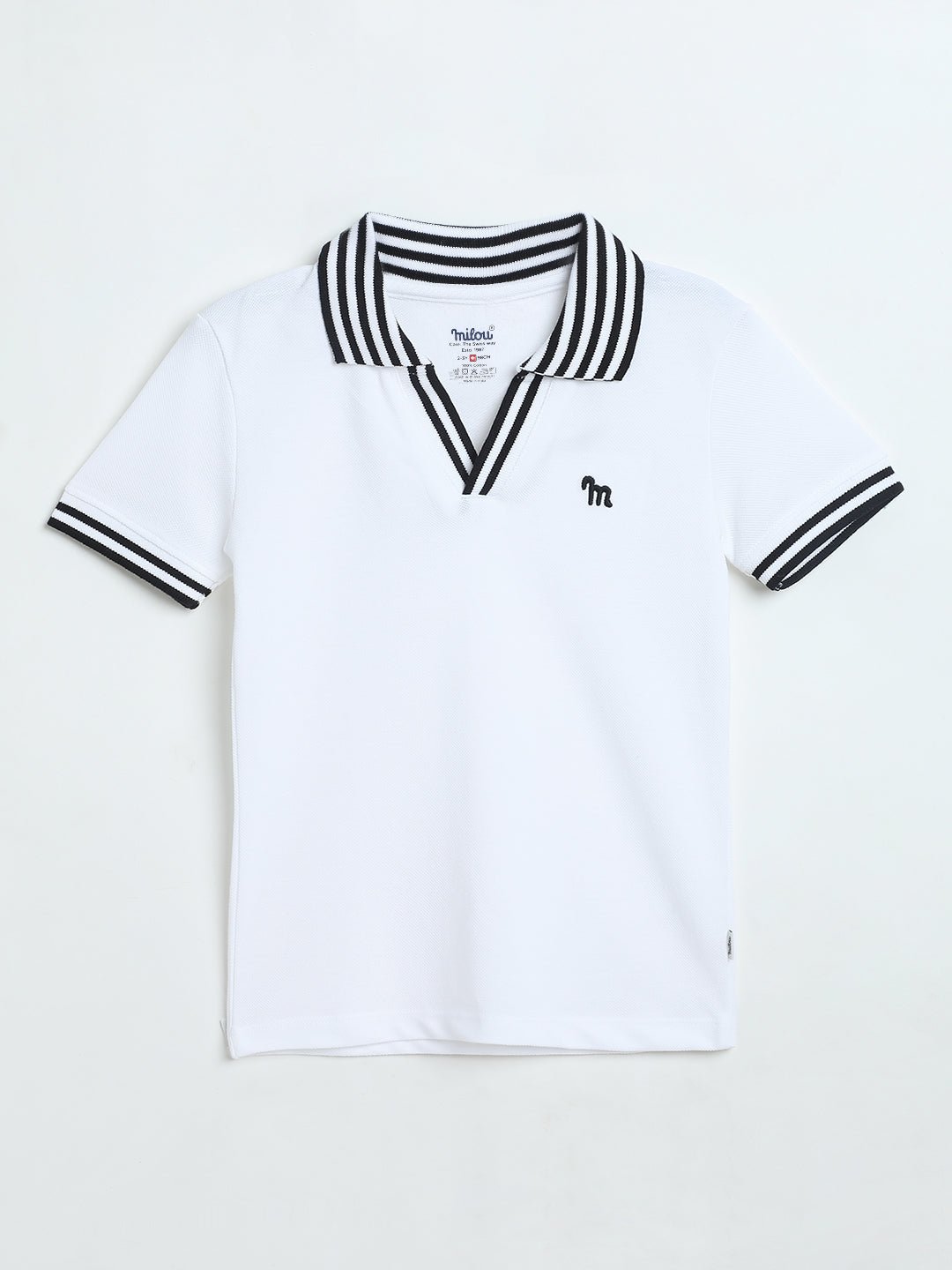 Milou Boys White Pique Polo T-Shirt - Milou - Care. The Swiss WayPolo