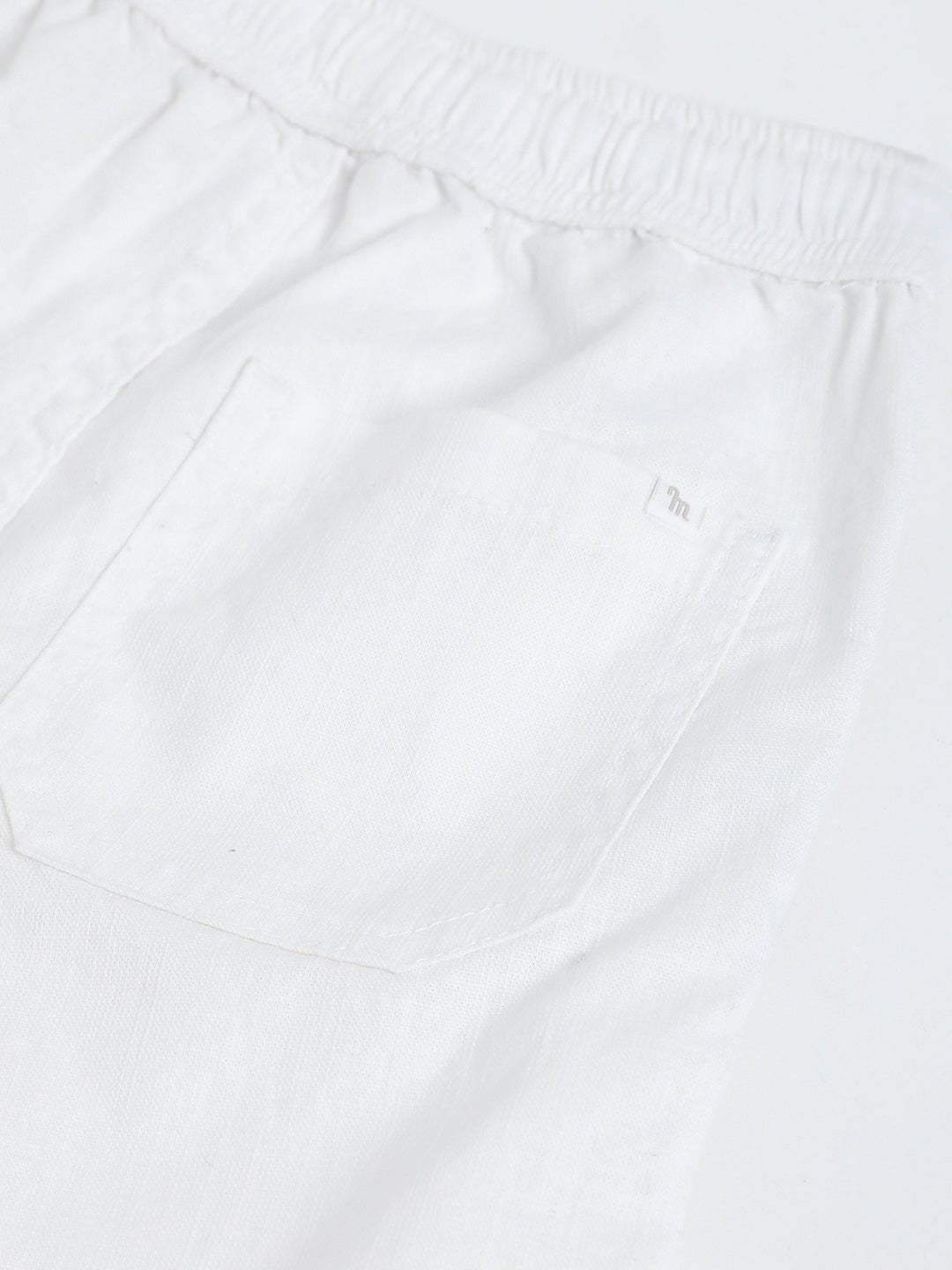 Milou Boys White Woven Drawstring Trousers - Milou - Care. The Swiss WayJeans & Trousers