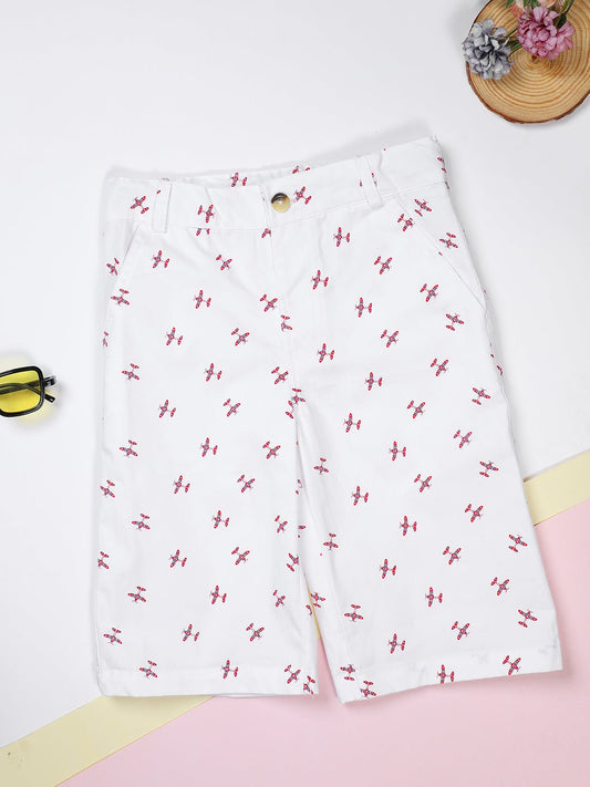 Milou Boys Woven Shorts White Print - Milou - Care. The Swiss WayShorts