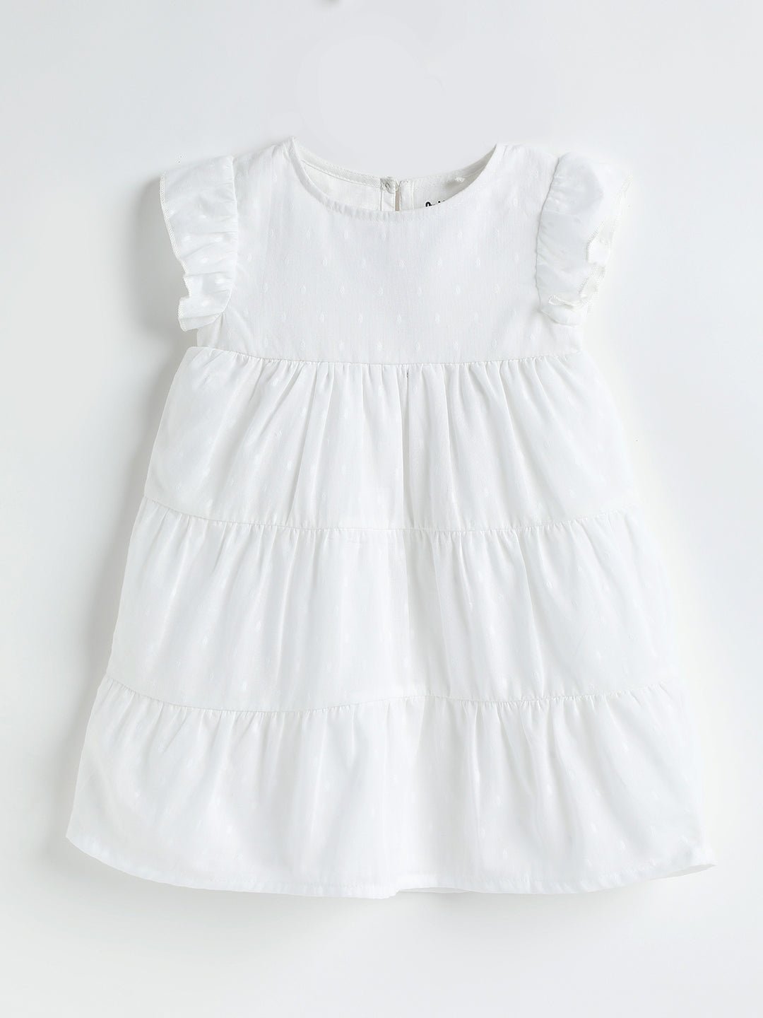 Milou Girls 3 Tier Swiss Dot Dress White - Milou - Care. The Swiss WayDress