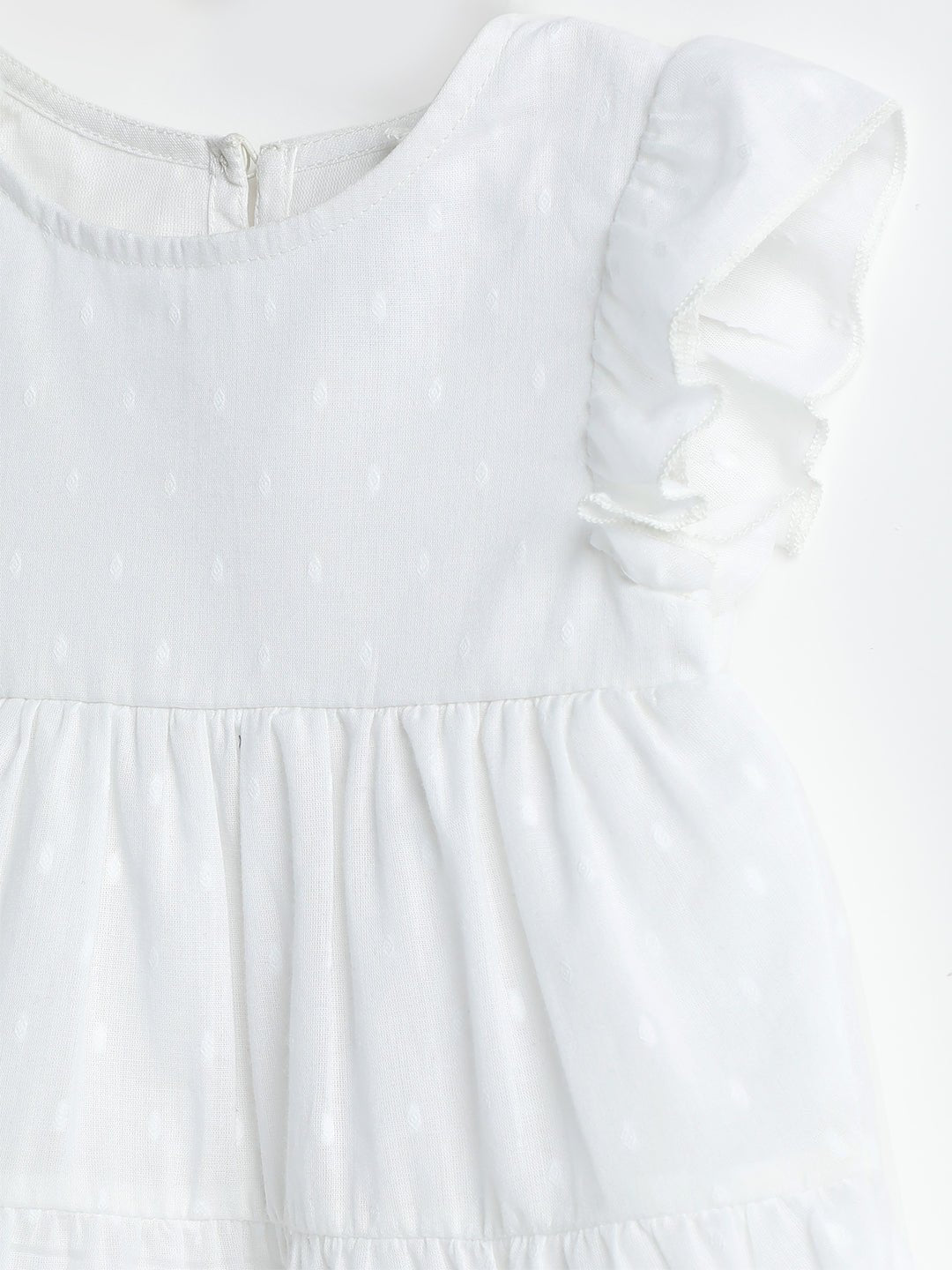 Milou Girls 3 Tier Swiss Dot Dress White - Milou - Care. The Swiss WayDress