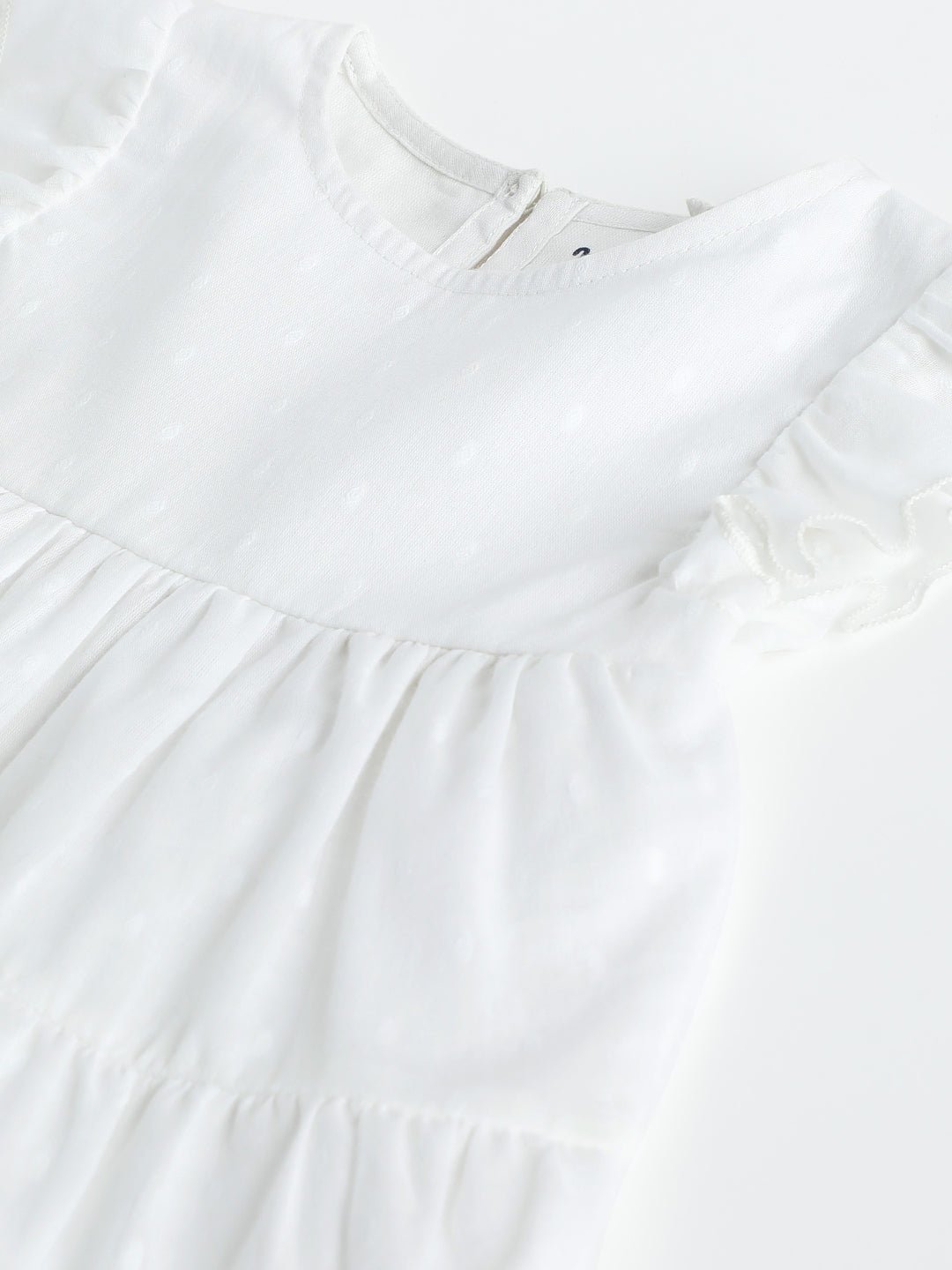Milou Girls 3 Tier Swiss Dot Dress White - Milou - Care. The Swiss WayDress