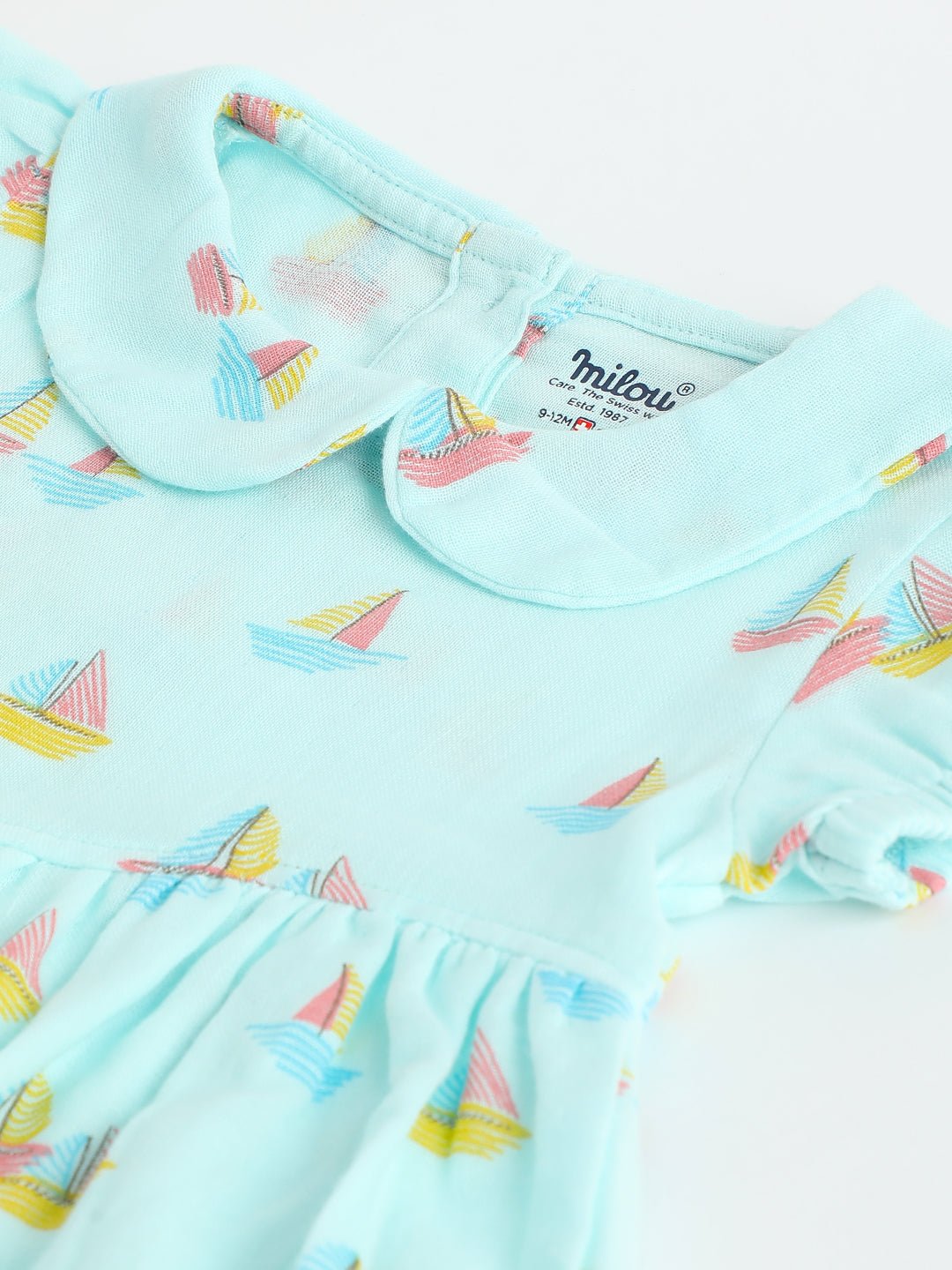 Milou Girls Blue Printed Cotton Dress - Milou - Care. The Swiss WayDress