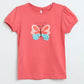 Milou Girls Butterfly Graphic T-Shirt Coral Pink - Milou - Care. The Swiss WayTops & T-shirts