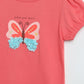 Milou Girls Butterfly Graphic T-Shirt Coral Pink - Milou - Care. The Swiss WayTops & T-shirts