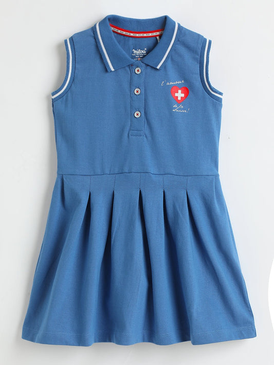 Milou Girls Cotton Printed Dress Blue - Milou - Care. The Swiss WayDress